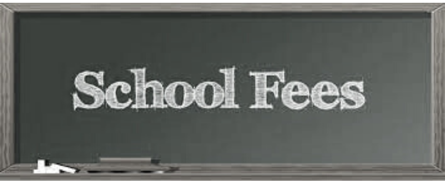 School fees written on chalkboard